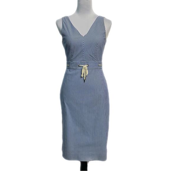 EUC - J Crew Nautical A Line Seersucker Dress - Picture 2 of 8